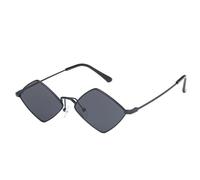 JRLLFD Gafas de sol con forma de rombo para mujer, gafas de sol tipo ojo de gato con montura pequeña, gafas de ocio retro, color negro, negro, talla única