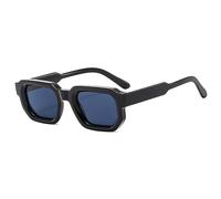 JRLLFD Gafas de sol cuadradas Sombras de mujer UV400 Vintage Blue Tea Punk Hombres Gafas de sol, 1, Talla única