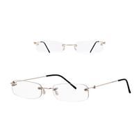 JRLLFD Gafas de sol rectangulares sin montura, color naranja, pequeñas, para hombres y mujeres, gafas de sol con tinte sin marco, pequeñas y estrechas, 8, talla única