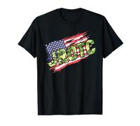 JROTC American Flag USA Distressed Camo Patriotic Camiseta