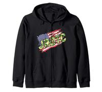 JROTC American Flag USA Distressed Camo Patriotic Sudadera con Capucha