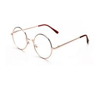 JRP Gafas de Lectura,Retro Marco Redondo Ultraligero Portátil Gafas Mayores Hd Resina Hombres Y Mujeres Lentes Flexible Durable Clásico/dorado / +2.5