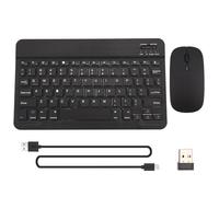Jrpzcv Teclado y Ratón Inalámbricos Bluetooth Ultrafinos y Silenciosos, Adecuados para Tabletas y Portátiles, Teclado Bluetooth Negro