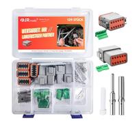 JRready Conector Deutsch 12 Pines 4 Sets Gris IP68 Impermeable DT Conector con Tamaño 16 Terminal Deutsch Calibre de Cable 16-20 AWG para Moto Scooter Coche Camión Barcos