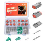 JRready Conector Deutsch 4 Pines 6 Sets Gris IP68 Impermeable DT Conector con Tamaño 16 Terminal Deutsch Calibre de Cable 16-20 AWG para Moto Scooter Coche Camión Barcos