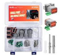 JRready Conector Deutsch 8 Pines 4 Sets Gris IP68 Impermeable DT Conector con Tamaño 16 Terminal Deutsch Calibre de Cable 16-20 AWG para Moto Scooter Coche Camión Barcos