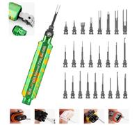 JRready ST5352-02 Herramienta Extractora de Terminales Herramienta de Extracción de Terminales Mejorada con 1 Mango de Almacenamiento 26 Puntas de Repuesto Para Deutsch AMP TE Molex Delphi JST Harting