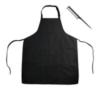 JRSHIRLEYLTD 1 delantal de peluquería, delantal de corte de pelo de barbero con peine, tinte para el cabello, estilista y uso personal, impermeable, capa con bolsillo, Negro , Länge 21.6 cm x Breite