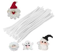 JRSHIRLEYLTD 100 limpiadores de pipas de chenilla blancos, limpiadores de pipas para decoración DIY