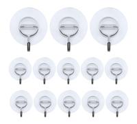JRSHIRLEYLTD 13 ganchos transparentes autoadhesivos, ganchos adhesivos redondos, ganchos adhesivos de pared para baño, cocina, techo, ganchos autoadhesivos sin necesidad de taladrar, juego de ganchos