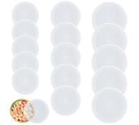 JRSHIRLEYLTD 15 tapas de plástico lavables en 3 tamaños diferentes, tapas transparentes para latas de comida para gatos, comida para perros