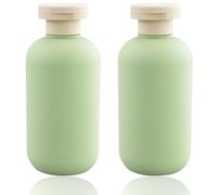 JRSHIRLEYLTD 2 botellas de plástico rellenables de 200 ml, botellas vacías con cierre abatible, accesorios de viaje para champú, cremas, loción, acondicionador