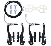 JRSHIRLEYLTD 2 pares de frenos de bicicleta universales en V, juego completo de frenos de bicicleta de montaña con 1 llave multiusos para la mayoría de bicicletas, bicicletas de carretera, frenos y