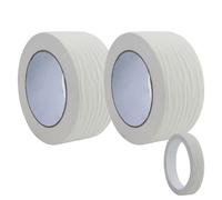 JRSHIRLEYLTD 2 rollos de cinta adhesiva, cinta de pintor blanca de 5 cm x 50 m, con 1 rollo de cinta adhesiva de 1 cm x 5 m, cinta adhesiva de papel crepé para pintura en aerosol, pintura