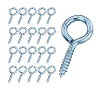 JRSHIRLEYLTD 20 unidades de ganchos de rosca pequeños con ojal de anillo, tornillos autorroscantes, ganchos de techo, para hogar, cocina, proyectos de arte, interiores y exteriores