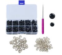 JRSHIRLEYLTD 200 Piezas Ojos Seguridad con Arandelas 6-12mm,Ojos Juguete Plástico Negro,Arandelas Ojos Seguridad,Ojos Seguridad Redondos Muñecas Costura Decoración,para Juguetes Peluche