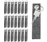 JRSHIRLEYLTD 21 llaveros de fieltro con anillo de acero inoxidable para decoración de manualidades, llaveros para hacer uno mismo, para bolsos, coches, manualidades, 13 x 3 cm, color gris, gris, Talla