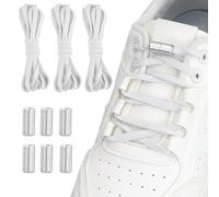 JRSHIRLEYLTD 3 pares de cordones elásticos sin ataduras, cordones de goma de alta calidad, cordones elásticos para zapatillas de deporte, zapatillas de correr (blanco), Blanco, 6mm x 1m