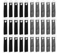 JRSHIRLEYLTD 32 llaveros de fieltro, 13 x 3 cm, fieltro en blanco, con anillo de acero inoxidable para manualidades, decoración, bolsas de manualidades (gris y negro), Negro , Talla única
