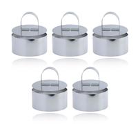 JRSHIRLEYLTD 5 anillos redondos de postre, anillos pequeños para hornear de acero inoxidable, reutilizables, para tartas, postres, arroz, puré de patatas, sándwiches (plata)