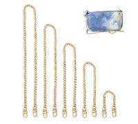 JRSHIRLEYLTD 5 Piezas Cadena para Bolso, Cadenas de Metal Correas de Hombro, Cadena Bolso de Metal para Mujeres, Reemplazo Correa Hombro para Bolsa Cruzada, Correa Plana de Oro (Dorado)