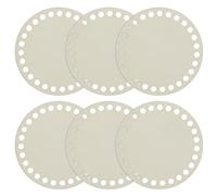 JRSHIRLEYLTD 6 cestas de ganchillo, base de madera, redondas en blanco, base de ganchillo, cesta de crochet en blanco, para manualidades, decoración del hogar, accesorios de tejido (10 cm)