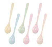 JRSHIRLEYLTD 6 Cucharas De Plástico, Cucharas Largas De Melamina, De Colores, Cucharas De Helado, De Mermelada, De Sopa, Resistentes A La Rotura