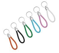 JRSHIRLEYLTD 6 llaveros, cordón de cuero, llavero de coche, cordón trenzado a mano, para colgar llaves, llaves de coche (multicolor), multicolor, Talla única