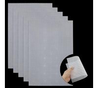 JRSHIRLEYLTD 7 piezas de lona de plástico, hojas de lona de malla, hechas a mano, malla de plástico de lona, para manualidades, costura, bricolaje, fabricación de bolsas (blanco)