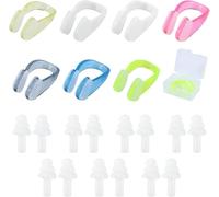 JRSHIRLEYLTD 7 pinzas nasales flotantes de silicona reutilizables con 7 tapones para los oídos, para adultos y niños (multicolor)