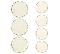 JRSHIRLEYLTD 7 unidades de suelo de mimbre de ganchillo, suelo de mimbre de madera para ganchillo, base de madera para ganchillo, base de madera natural, para manualidades, bolsa de punto, suelo de