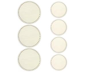 JRSHIRLEYLTD 7 unidades de suelo de mimbre de ganchillo, suelo de mimbre de madera para ganchillo, base de madera para ganchillo, base de madera natural, para manualidades, bolsa de punto, suelo de