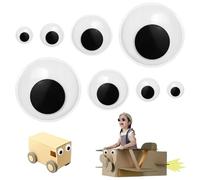 JRSHIRLEYLTD 8 unidades de ojos móviles autoadhesivos, ojos saltones, autoadhesivos, 40/50/80/100 mm, redondos, de plástico, muñecas, ojos saltones, autoadhesivos, para decoración de bricolaje