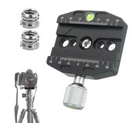 JRSHIRLEYLTD Abrazadera de liberación rápida de 70 mm con abrazadera Arca Swiss con 2 adaptadores de 1/4" a 3/8", compatible con cabezal de bola de trípode, cabezal de monopié, placa de liberación