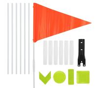 JRSHIRLEYLTD Bandera de bicicleta, bandera ajustable con 12 hojas, pegatinas reflectantes para bicicleta, bandera de seguridad, bicicleta infantil para ciclismo, maletas, tiendas de campaña