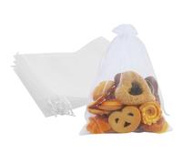 JRSHIRLEYLTD Bolsas de organza blancas con cordón, 20 unidades, 15 x 20 cm, uvas, bolsas de regalo para joyas, dulces