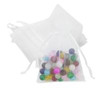 JRSHIRLEYLTD Bolsas de Organza Blanco Protección Con Cordón De Sujeción, 100 Piezas, 7 X 9 Cm, Uvas, Bolsas De Regalo Para Joyería, Dulces