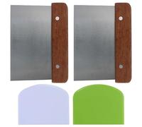 JRSHIRLEYLTD Espátula de acero inoxidable y madera de 2 piezas, 15 cm, para tartas, pizzas, pan y frutas