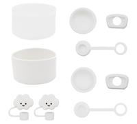 JRSHIRLEYLTD Juego de 10 accesorios para tazas con tapón de silicona a prueba de fugas, manguito de silicona a prueba de fugas, funda inferior para botella de agua de 2,0 y 1,0, 40 oz/30 oz