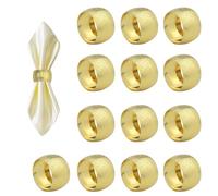 JRSHIRLEYLTD - Juego de 13 servilleteros dorados, servilleteros de metal, broches para servilletas con hojas, servilletero dorado para Navidad, celebración de boda, cena, aniversario, decoración de