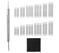 JRSHIRLEYLTD Juego de 144 barras de resorte de acero inoxidable de alta calidad, 8-25 mm, herramienta de reparación de relojes, 18 tamaños diferentes, plateado, con 1 paño de limpieza