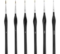 JRSHIRLEYLTD Juego de 6 pinceles finos para detalles, pinceles en miniatura, pinceles de pintura para artistas, para dibujo, arte (6 tamaños)