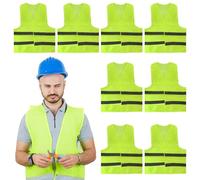 JRSHIRLEYLTD Juego de 8 chalecos reflectantes para coche, chaleco reflectante de 360°, para conductores, trabajadores