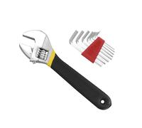 JRSHIRLEYLTD Llave inglesa ajustable de 200 mm, llave inglesa ajustable de acero al cromo vanadio (máx. 24 mm de ancho de boca) con juego de llaves hexagonales