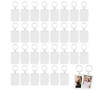 JRSHIRLEYLTD Llavero con foto de acrílico de doble cara en blanco, personalizable, con anillo partido, para manualidades, regalo para familia, amigos, foto (4 x 5,5), transparente, Talla única