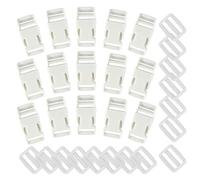 JRSHIRLEYLTD - Lote de 15 hebillas de clip para correas de 25 mm de ancho, cierre de clip ajustable de plástico para correa de hebilla, correa pélvica, hebilla de repuesto, correas de mochila