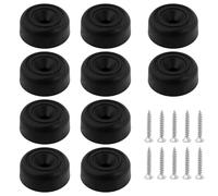 JRSHIRLEYLTD Patas para muebles, color negro, 10 unidades, redondas, diámetro 33 x altura 13 mm, patas de plástico para muebles, sofás, patas con 10 tornillos para armario, sofá, silla