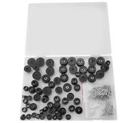 JRSHIRLEYLTD Pies de goma atornillables - 66 patas de goma para muebles, tope de goma negro (3 tamaños), 15 mm, 20 mm, 25 mm