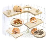 JRSHIRLEYLTD Plataforma de juguete para hámster, plataforma para animales pequeños, chinchilla, ratas, periquitos, para jaula para periquitos, ardillas, deslizadores de miel, trampolín redondo y