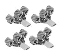 JRSHIRLEYLTD Portalápices de 4 piezas con 3 agujeros, clip de bolsillo, doble soporte de metal para clip de bolsillo, ideal para el hogar, oficina, médicos, enfermeras (plata)